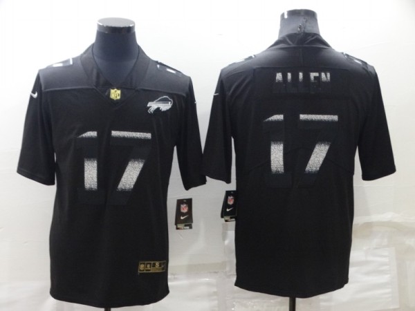 Men's Buffalo Bills #17 Josh Allen Black Shadow Limited Jersey