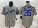 MLB Los Angeles Dodgers #35 Cody Bellinger Grey Nike Game Jersey