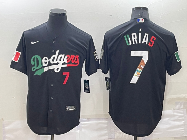 MLB Los Angeles Dodgers #7 Julio Urias Mexico Black Jersey