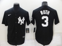 MLB New York Yankees #3 Ruth Black Nike Game Jersey