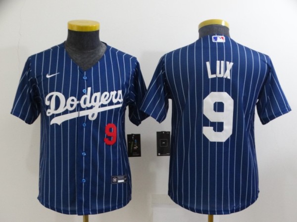 Youth MLB Los Angeles Dodgers #9 Lux Blue Nike Game Jersey