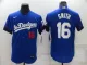 MLB Los Angeles Dodgers #16 Smith Royal Blue City Connect Flex Base Elite Jersey