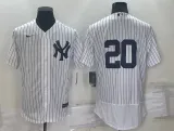 MLB New York Yankees #20 Jorge Posada White Flex Base Elite Jersey