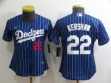 Women Los Angeles Dodgers #22 Kershaw Blue Game Nike Jersey