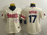 Women MLB Los Angeles Angels #17 Shohei Ohtani Cream 2022 City Connect Jersey