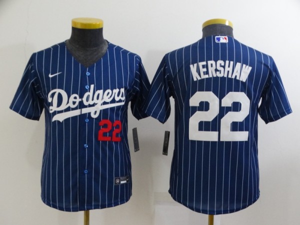 Youth MLB Los Angeles Dodgers #22 Kershaw Blue Nike Game Jersey