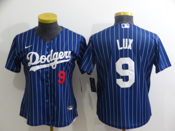 Women MLB Los Angeles Dodgers #9 Lux Blue Game Nike Jersey