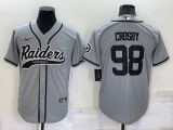 Men's Las Vegas Raiders #98 Maxx Crosby Grey Baseball Jersey