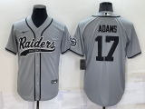 Men's Las Vegas Raiders #17 Davante Adams Grey Baseball Jersey