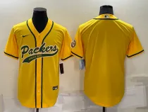 Men's Green Bay Packers Blank Yellow Baseball Nike Jersey