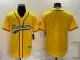 Men's Green Bay Packers Blank Yellow Baseball Nike Jersey