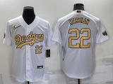 MLB Los Angeles Dodgers #22 Kershaw 2022 All-Star White Jersey