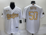 MLB Los Angeles Dodgers #50 Mookie Betts  2022 All-Star White Jersey