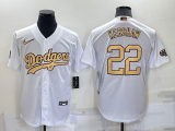 MLB Los Angeles Dodgers #22 Kershaw 2022 All-Star White Jersey