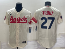 MLB Los Angeles Angels #27 Mike Trout 2022 Cream City Connect Flex Base  Elite Jersey