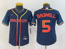 Youth MLB Houston Astros #5 Jeff Bagwell  2022 Navy City Connect Jersey