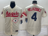 MLB Los Angeles Angels #4 Andrew Velazquez 2022 Cream City Connect Flex Base  Elite Jersey