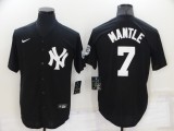 MLB New York Yankees #7 Mickey Mantle Black Nike Game Jersey