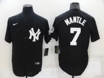 MLB New York Yankees #7 Mickey Mantle Black Nike Game Jersey
