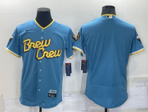 MLB Milwaukee Brewers Blank Blue 2022 City Connect Flex Elite Jersey