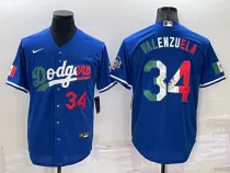 MLB Los Angeles Dodgers #34 Toro Valenzuela Royal Mexico Jersey