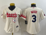 Women MLB Los Angeles Angels #3 Taylor Ward Cream 2022 City Connect Jersey