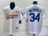 MLB Los Angeles Dodgers #34 Toro Valenzuela White Jersey