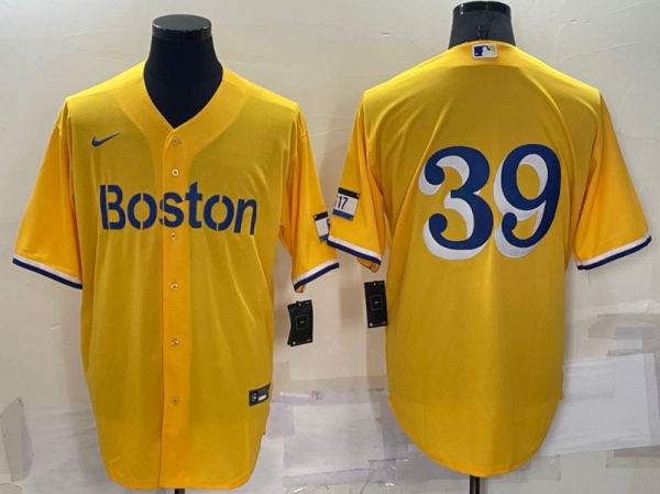 MLB Boston Red Sox #39 Christian Arroyo Gold City Connect Jersey