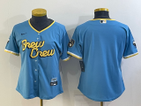 Women MLB Milwaukee Brewers Blank 2022 Powder Blue City Connect Jersey