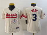 Youth MLB Los Angeles Angels #3 Taylor Ward Cream 2022 City Connect Jersey