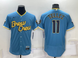 MLB Milwaukee Brewers #11 Rowdy Tellez 2022 Powder Blue City Connect Flex Elite Jersey