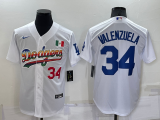 MLB Los Angeles Dodgers #34 Toro Valenzuela White Jersey