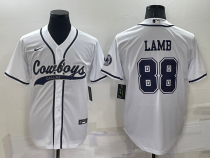 Men's Dallas Cowboys #88 CeeDee Lamb White Baseball Nike Jersey