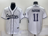 Men's Dallas Cowboys #11 Micah Parsons White Baseball Nike Jersey