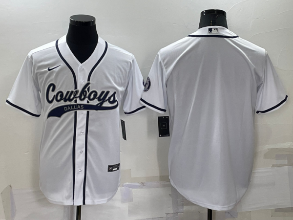 Men's Dallas Cowboys Blank White Baseball Nike Jersey