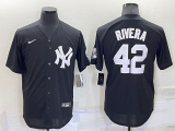 MLB New York Yankees #42 Mariano Rivera Black Throwback Jersey