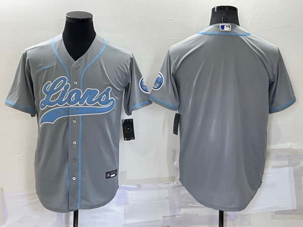 Men's Detroit Lions Blank Black Baseball Nike Jersey