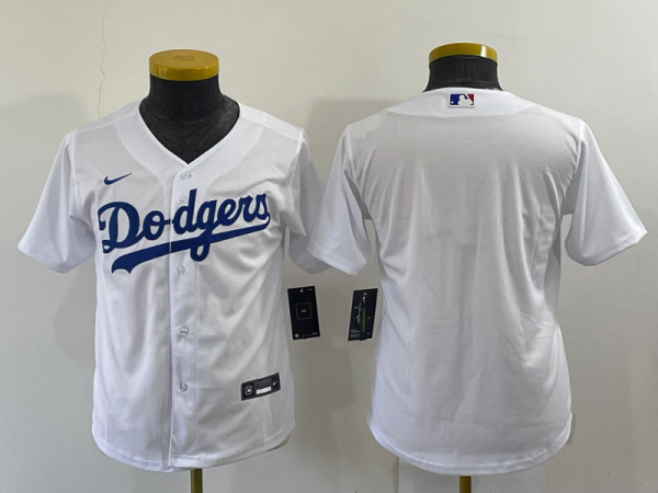 Youth MLB Los Angeles Dodgers Blank White Game Nike Jersey