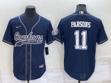 Men's Dallas Cowboys #11 Micah Parsons Blue Baseball Nike Jersey