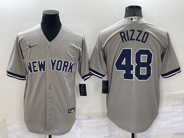 MLB New York Yankees #48 Anthony Rizzo Gray Game Jersey