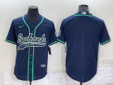 Men's Seattle Seahawks Blank Blue Baseball Nike Jersey