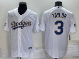 MLB Los Angeles Dodgers #3 Taylor White Gold Championship Game Jersey