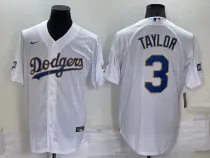 MLB Los Angeles Dodgers #3 Taylor White Gold Championship Game Jersey