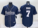 Men's Dallas Cowboys #7 Trevon Diggs Blue Baseball Nike Jersey