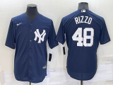 MLB New York Yankees #48 Anthony Rizzo Navy Game Jersey
