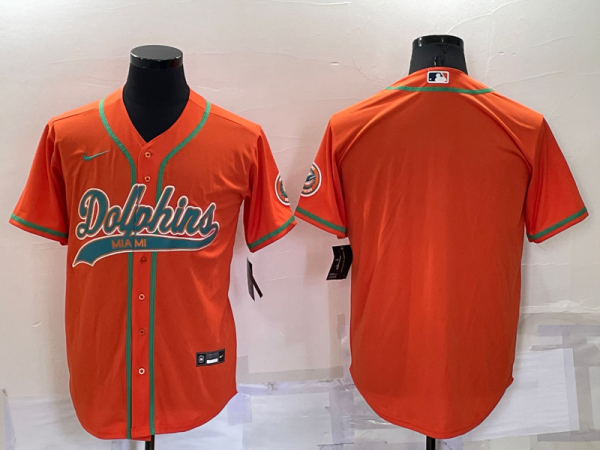 Men's Miami Dolphins Blank Orange Baseball Nike Jersey