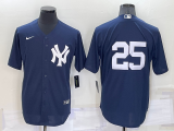 MLB New York Yankees #25 Gleyber Torres Navy Game Jersey
