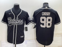 Men's Las Vegas Raiders #98 Maxx Crosby Black Baseball Jersey