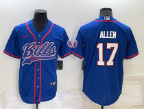 Men's Buffalo Bills #17 Josh Allen Royal Blue Baseball Nike Jersey