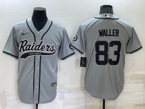 Men's Las Vegas Raiders #83 Darren Waller Grey Baseball Jersey